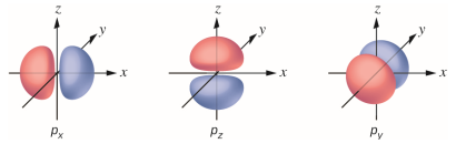 Figura 2 - Forma das orbitais p (Imagem: opentextbc.ca).