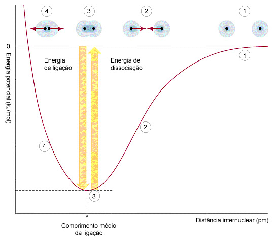 Figura 2 - Energia numa ligação covalente [itl.chem.ufl.edu, adaptada].